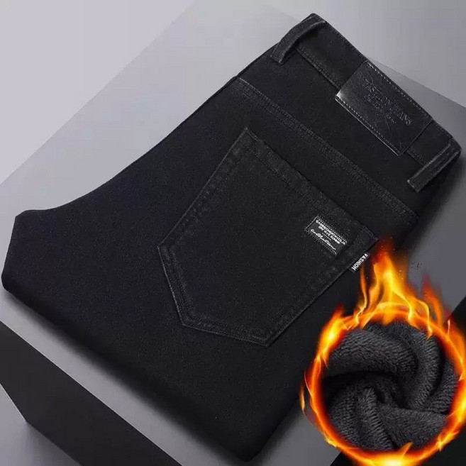 阿堯的店 加絨牛仔褲 刷毛褲 保暖刷毛 內刷毛褲 黑牛仔褲 牛仔刷毛褲 防寒保暖 加絨牛仔褲 【386】