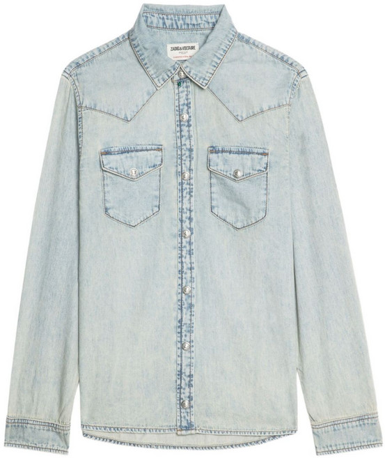 쟈딕앤볼테르 사비 스터드 장식 데님 셔츠