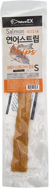 네츄럴이엑스 강아지 연어스트립 건조간식 S, 연어맛, 10g, 20개