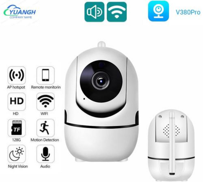 CC 카메라 스마트 홈 무선 3MP V380 프로 미니 와이파이 실내 보안 보호 양방향 오디오, 2) 720P Camera Only  미국 플러그3.6, 1개