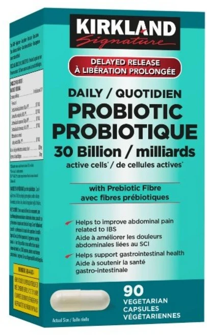 캐나다직송 커클랜드 데일리 프로바이오틱 300억 Kirkland Signature Daily Probiotic 30 Billion 90 Vegetarian Capsules, 1개, 90정 - 쿠팡