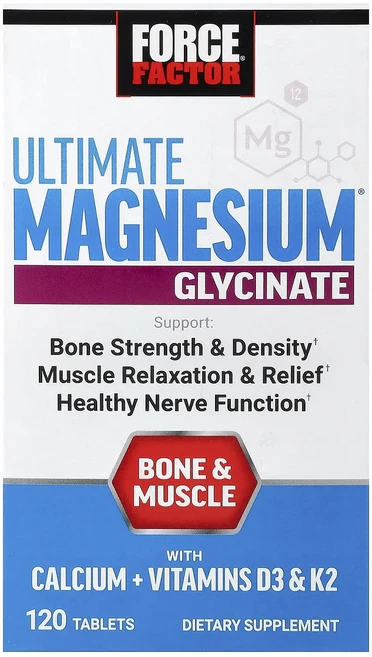 메이커제품입니다 Force Factor Ultimate Magnesium® 글리시네이트 120정 좋은효과를 보실수있습니다, 1개 - 쿠팡