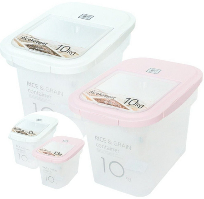 잡곡보관통 10kg 투명 쌀보관 강아지사료통 jeo4+1fTr, 본상품선택
