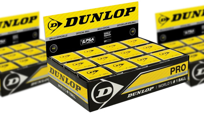 던롭 스쿼시 볼 시합구 2DOT 박스, 12개, 블랙