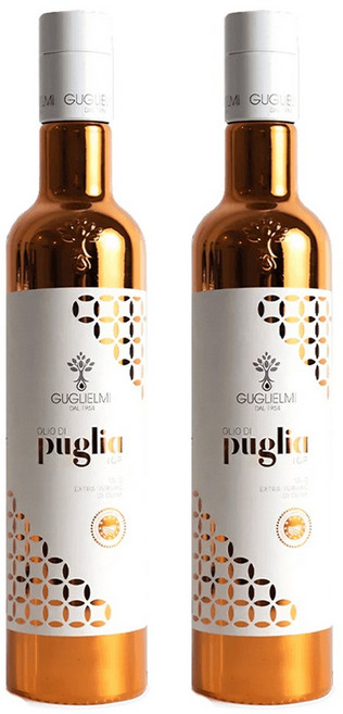 굴리엘미 푸글리아 PGI 엑스트라 버진 올리브 오일, 2개, 500ml