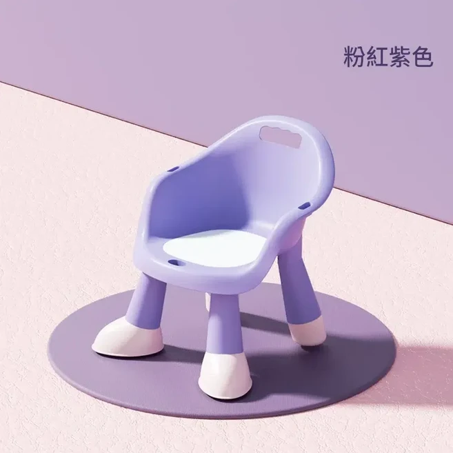 寶寶餐椅 多功能塑膠靠背小板凳 雙層可拆卸餐盤 有聲坐墊, 粉紫單椅