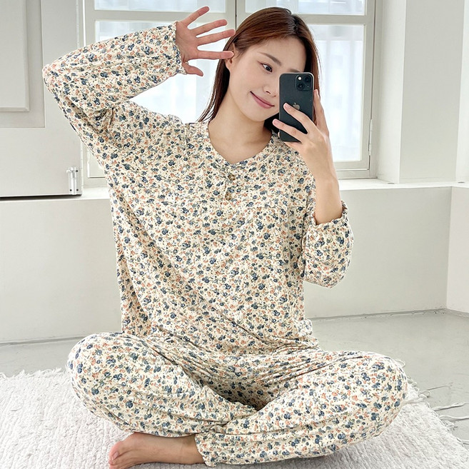 엘라운지 수피아 피치기모 빅사이즈 파자마 상하세트