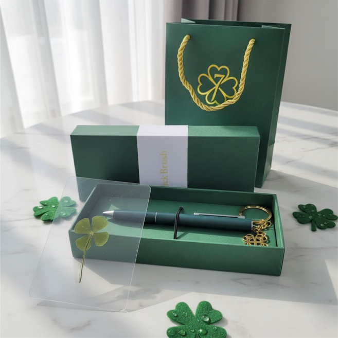 럭브러쉬 필기감 좋은 고급 볼펜 선물 세트 고급볼펜 키링 책갈피 팬케이스 선물백 세트 선물용 볼펜 학생선물 시험합격 행운펜 행운