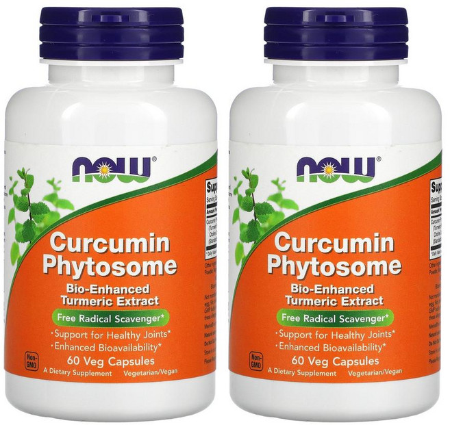 [1+1] NOW Foods 나우푸드 커큐민 파이토솜 60정 강황 뿌리 추출물 포스파티딜콜린 커큐미노이드 폴리페놀 터메릭 Curcumin Phytosome 베지캡슐 2개