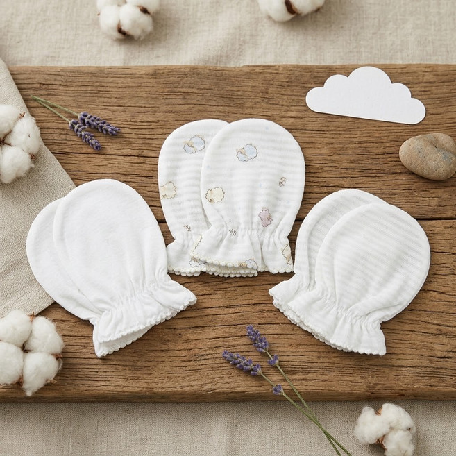 HIPZOO 오가닉 여름 자가드 손싸개 3종 세트