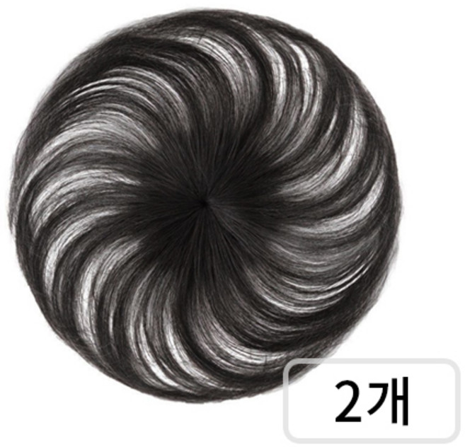 Tree 탑커버 정수리 부분가발, 블랙, 2개