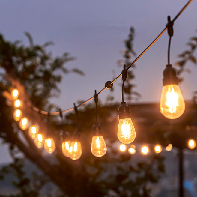 루프탑 옥상 야외 감성 에디슨 전구 13.5m 15구 투명캡, 전구색, 1개