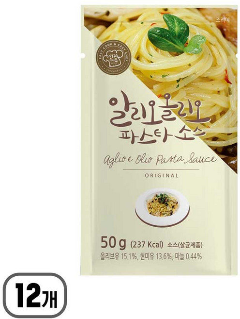 이지쉐프 알리오올리오 파스타소스, 50g, 12개