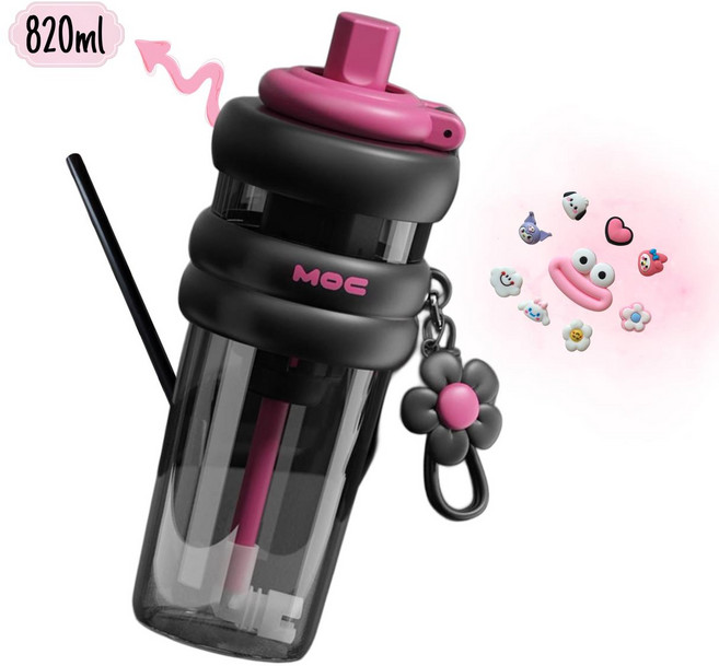 820ml 물병 텀블러 손잡이, 1개, black