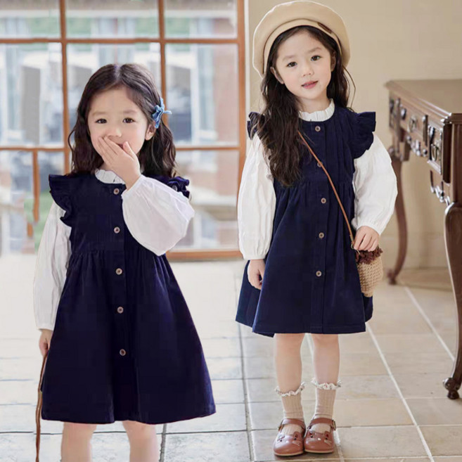 [더사랑이] 쇼피아프릴세트 키즈 아동복 유아 상하복 브라우스+원피스 세트 여아상하복세트 등원룩 나들이룩 치마상하복