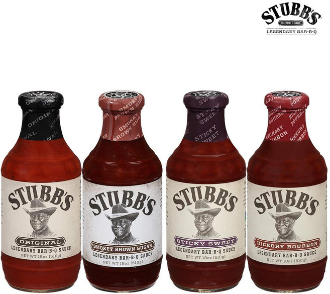 스텁스 레전더리 바베큐 소스 오리지널 스티키스위트 히코리버번 스모키브라운슈거 택 1