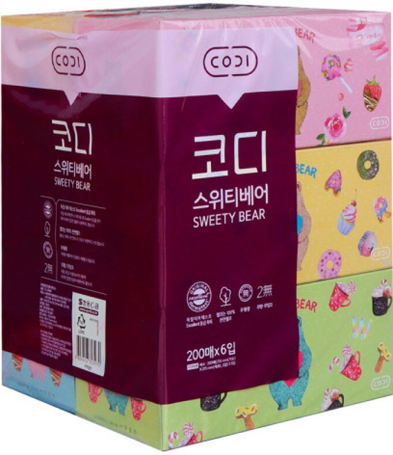 코디 스위티베어 각티슈 xx, 6매, 1개