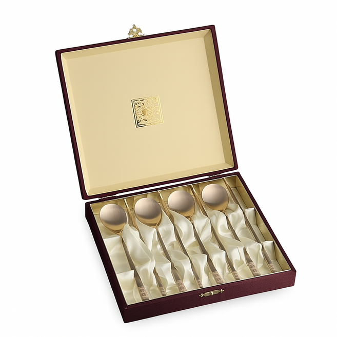 무병다복 희 방짜유기수저 4인용 쇼핑백포함 숟가락 젓가락, 1세트