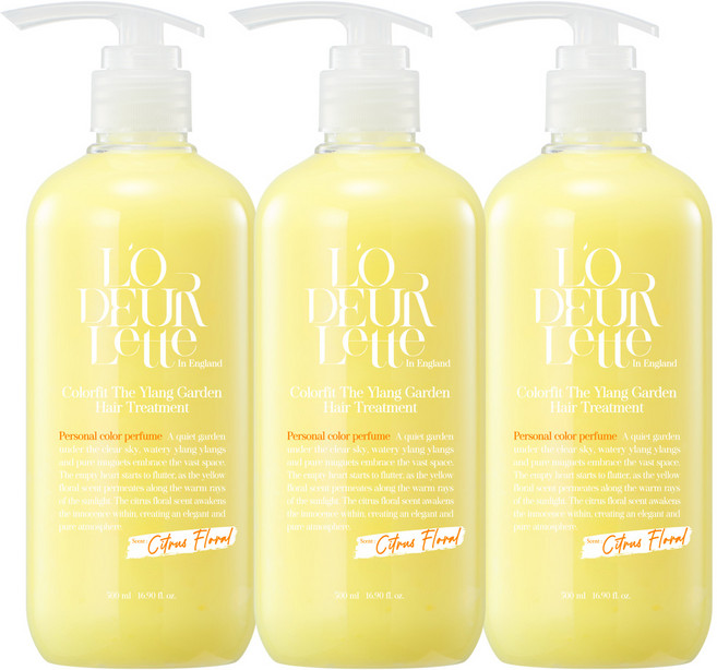 로더렛 컬러 핏 더 일랑 가든 헤어 트리트먼트 1000ml 3개, 1L
