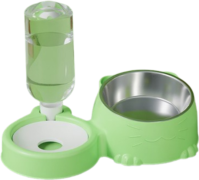 위링프 강아지밥그릇 강아지밥그릇2구 고양이밥그릇대형 강아지식기 강아지식기2구, 1개, 그린