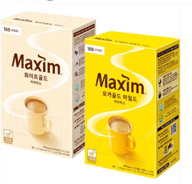 맥심 믹스커피 모카골드 100T + 화이트골드 100T, 2개