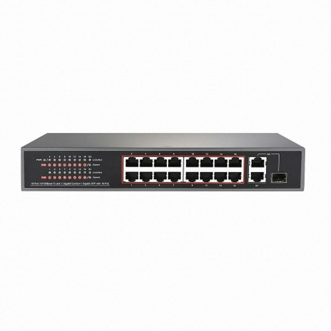 넥스트유 16포트 POE 스위칭허브 250W, NEXT-POE318SFP-TP, 1개