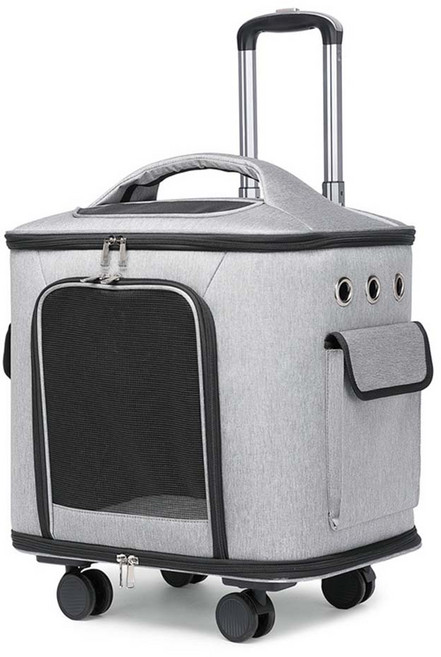 칠시 반려동물 이지 레버 캐리어, 그레이, 1개