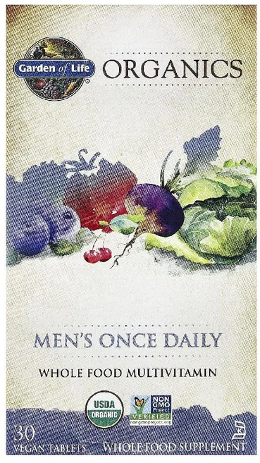 (30정) Garden of Life Organics 남성용 원스데일리 유기농 비건 종합비타민 미국 (해외직배송), 1개, 60정 - 쿠팡