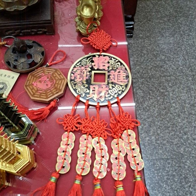 佐運門 中國結銅錢大號掛件 鎮宅之寶 招財進寶 銅錢 五帝錢吊飾, 1個, 大銅錢(小)10.5-招財進寶,淨化後過天師爐引靈氣