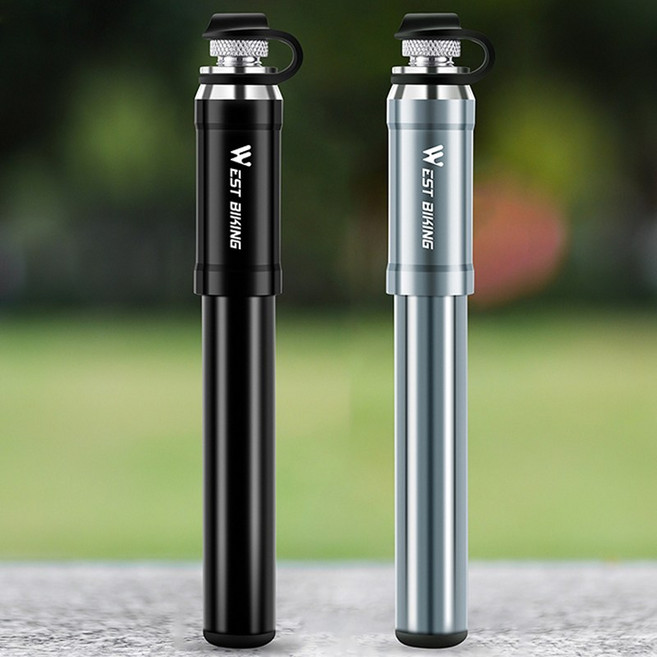 시그니처베이지 자전거 휴대용 펌프 공기주입기 YPZ137, 실버, 1개