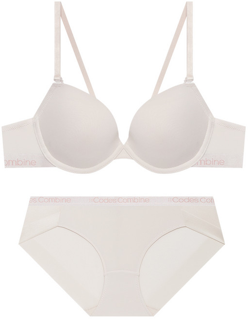 코데즈컴바인이너웨어 실버밴드 에센셜 브라 햄팬티 세트_라이트핑크
