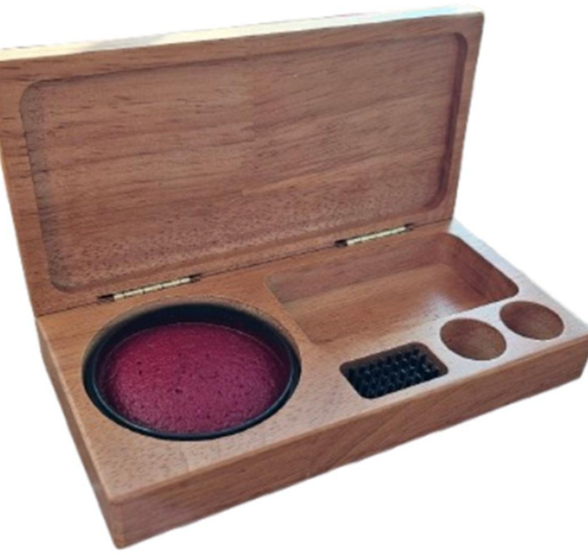 고급 원목 인주함 인장함 사무실인주함 인주케이스 국산 성림인주사용, B 원목인주함 한세트