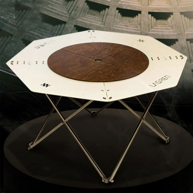 팔각 접이식 높이조절 판테온 화로 테이블, 아이보리