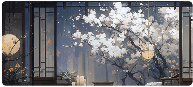 뚜뚜샾 마우스 장패드 게이밍 마우스패드 대형 키보드패드 데스크매트, 01 매화