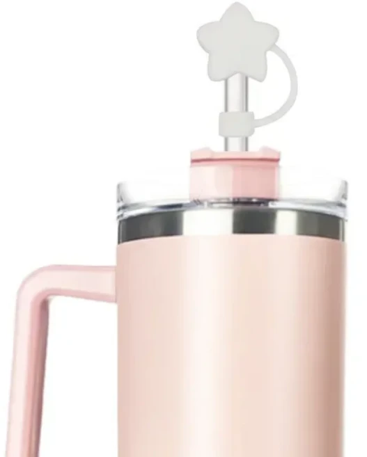 재사용 가능한 실리콘 빨대 보호대 스탠리 컵용 커버 캡 토퍼 30 oz 텀블러 0.4 in/10mm 1 개, 02 White