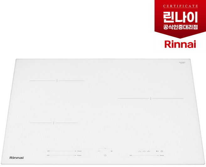 [최근생산제품] 린나이 인덕션 3구 유로케라글라스 고화력 전기레인지 신상품 신제품 화이트, 빌트인