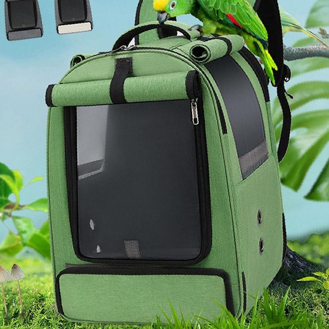 앵무새 이동장 이동가방 산책 외출 새장 백팩 휴대용 OC_0209TS, 베이지