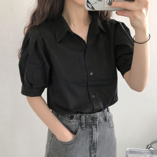 메이킹유 소매 퍼프 벌룬 반팔 564에인티셔츠