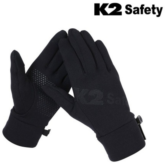 K2 세이프티 폴라텍 장갑 미끄럼방지 방한 스포츠 등산 낚시 작업용 장갑 (블랙), 블랙, 1개