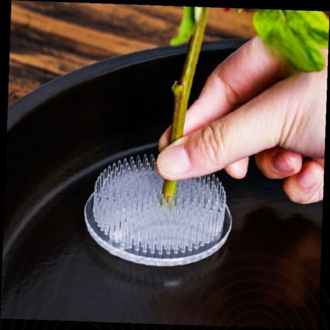 꽃꽂이 투명 수반 원형 침봉 이케바나 홈 인테리어 장식 화훼 연습용 꽃병, 단일