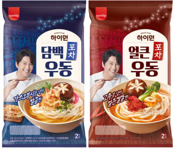 삼립 하이면 신포차우동 담백한맛 x 2봉 + 얼큰한맛 x 2봉 (2인분)