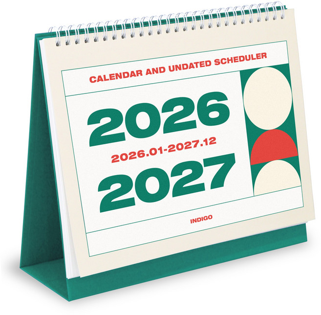 26-27 기본 2년 탁상 달력 (26년 1월~27년 12월) 데스크, 1개, 단품