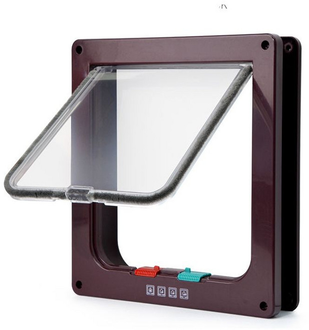 애완동물 안전문 자유 출입 고양이 펫도어 반려동물 출입문 ZZQ, 1개, 카키