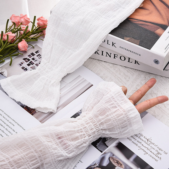 오누이디스플레이 운전 팔토시 손등커버 여름 쿨토시 2세트, white, 2개