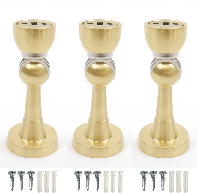 무드체인지 자석 방문 도어 스토퍼, 3개, 골드무광