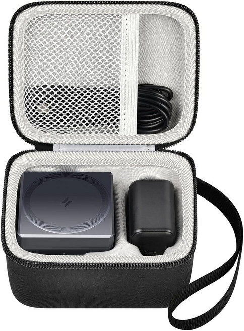 PAIYULE 케이스 Anker 3-in-1 큐브 MagSafe 충전기 15W 최대 고속 충전 스탠드 Y18111812 USB-C 케이블용 발전소 보관 홀더박스 전용 블랙, 1세트, Grey-For Anker Cube