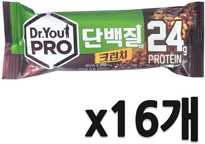 닥터유프로 단백질바 크런치, 70g, 16개