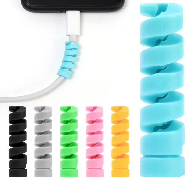 USB 케이블 코드 충전선 보호대 파손 꼬임 방지 보호 캡 홀더 커버 (A0059), 블랙, 1개
