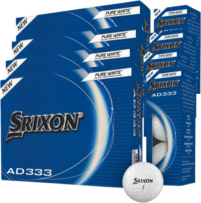 [4더즌] 던롭 스릭슨 뉴 AD333 2피스 비거리 골프공 저압축 고탄도 골프볼, 4박스