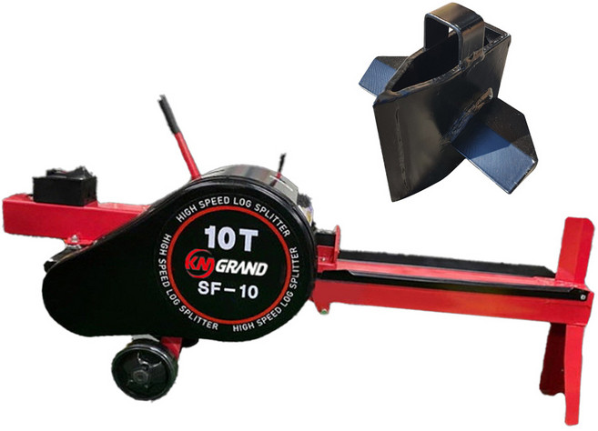 케이엠그랜드 10톤 속사포 도끼 SF-10 장작 패는 기계 통나무 장작 도끼 4등분 십자날 포함, 1개